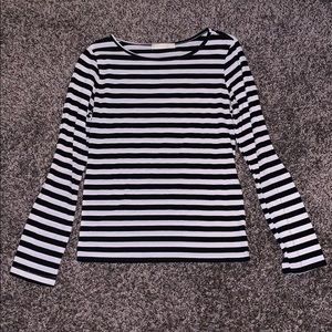 Women's Striped Long Sleeve Elbow Patch